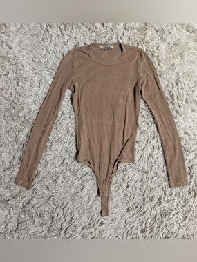 Women’s XS Tan Euphoric Equestrian Long Sleeve Horseback Riding Bodysuit Top